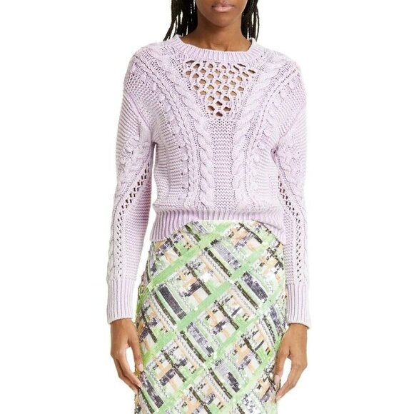 Veronica Beard Lilac Eleonor Cotton Crewneck Sweater Size Small Womens ($398) - Picture 1 of 10